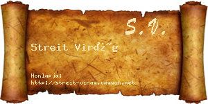 Streit Virág névjegykártya
